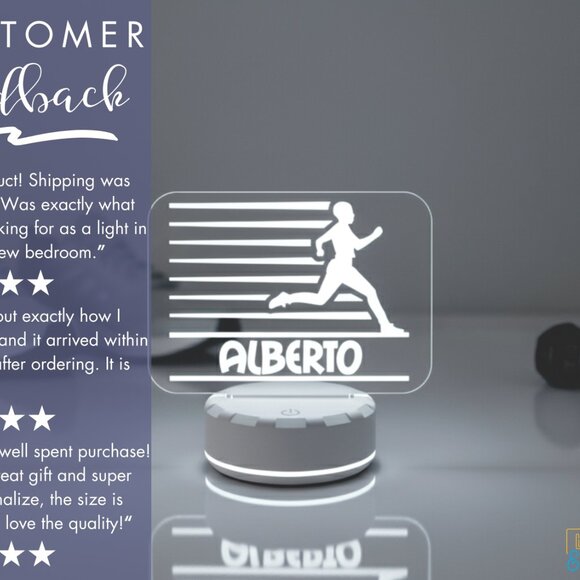 Runner Night Light – Personalized LED Lamp for Athletes - Picture 7 of 8